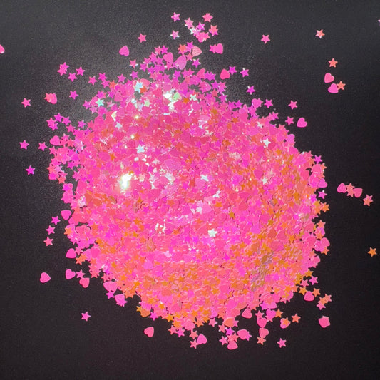 Cupids spark (heart & star shaped chunky glitter)